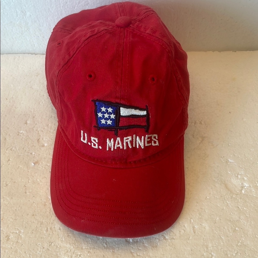 Vintage U.S. Marines hat ball Cap red white blue flag boys girls Youth
